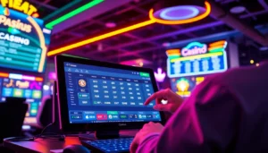 Engaged player placing a ck4444 bet on an online platform with sports and casino game visuals, highlighting seamless betting action and digital interface.