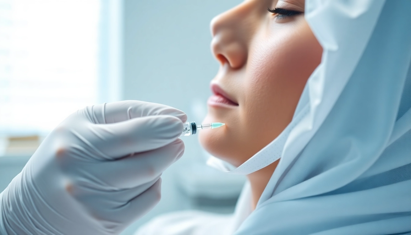 Fettwegspritze Zürich: Medical professional applies injection to reduce fat deposits confidently, promoting aesthetic care.