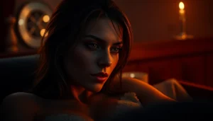 Using an advanced ai porn generator, craft a hyper-realistic adult scene with detailed features and emotional depth.